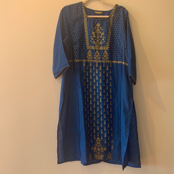 Aurelia Kurtas Aurelia Xxl Blue Kurta Indian Attire Poshmark